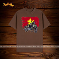 Áo thun nam Royal Enfield 03 | Áo thun nam Riders | Màu nâu | Fellow | 100% Cotton cao cấp | Oversize |