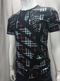 Áo thun nam sọc caro - đen - 6XL