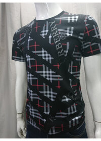 Áo thun nam sọc caro - đen - 5XL