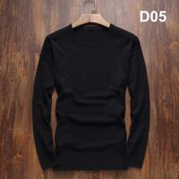 Áo thun nam tay dài cổ tròn vải cotton mềm mịn Nhiều màu đủ size - L   60kg  - 69kg ,đen