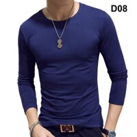 Áo thun nam tay dài cổ tròn, chất cotton 4 chiều , áo dài tay nhiều màu dáng ôm thời trang - S  45kg - 52kg ,Đỏ đô