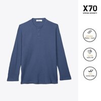Áo Thun Nam Tay Dài Dệt Kim Kiểu Henley Phối Nút Thời Trang X70 - 06510075