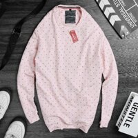 Áo thun nam tay dài không cổ Sweater hồng