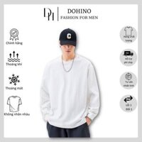 Áo thun nam tay dài trơn unisex Long Sleeve DOHINO vải 100% cotton dày dặn form rộng mềm mại thoải mái_ANT3