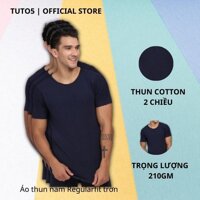 Áo thun nam tay lỡ TUTO5 phông ngắn tay trơn regularfit basic cotton trắng/đen/đỏ/tím than/xanh cốm AT101