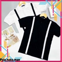 Áo Thun nam tay ngắn có cổ, áo thun cổ bẻ nam, áo cổ trụ nam chất liệu cotton co giãn 4 chiều phối viền dọc áo HoKoMan