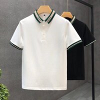 Áo Thun Nam Tay Ngắn Kẻ Sọc Màu Sắc Đơn Giản sơ mi nam thời trang phù hợp phong cách kinh doanh fashion áo thun nam có cổ Hàn Quốc áo polo nam simple áo phông nam form rộng