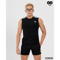 Áo Thun Nam Thể Thao 3 Sọc Vai Tập Gym Chạy Bộ Áo Tanktop Ba Lỗ Cao Cấp - X069 - X9 Sportswear