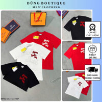 Áo Thun Nam Thêu Chữ Đỏ Cực Hot Hit_ Áo Phông Nam Mẫu Mới Nhất 2025