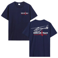 Áo thun nam thời trang mùa hè, dịch vụ cứu hộ không khí, máy bay cứu hộ Eurocopter, áo hip hop, áo streetwear