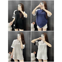 Áo Thun Nam Thôm Phối 4 Vạch Siêu Đẹp Thoải Mái - Áo Phông Nam Nữ Thôm Phối Màu Viền Vai Cao Cấp Thoáng Mát AT001