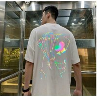 Áo thun nam thun cotton 4 chiều phản quảng 7 màu in hình 6 lá bài độc lạ phong cách - trắng,Free Size dưới 68kg