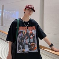 Áo Thun Nam TILAA FASHION Cổ Tròn Form Rộng Streetwear Áo Phông Nam Form Rộng Basic Cotton Oversize In AT06