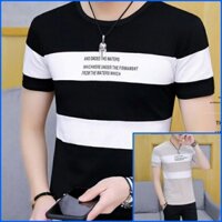 Áo thun nam TN75 sọc ngang bản bự phối màu cực đẹp