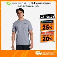 Áo Thun Nam Under Armour Bball Logo Court Short Sleeve - Xám  - 1382850-035