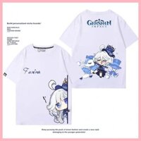 Áo thun ngắn tay Áo thun ngắn tay Genshin Impact Furina Genshin Game Hàng hóa Fukaros Furina Water God Áo thun ngắn tay nam nữ St