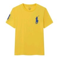 Áo thun ngắn tay cổ điển nam nữ in logo ngựa cổ tròn 100% Cotton cao cấp