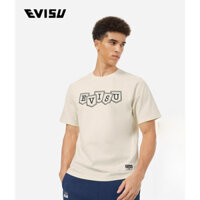 Áo thun ngắn tay cotton nguyên chất in họa tiết thương hiệu nam mới EVISU đơn giản và đa năng