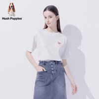 Áo thun ngắn tay dáng rộng in hình Cotton cao cấp Hush Pupp 100% dành cho nữ