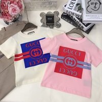 Áo thun ngắn tay Gucci2601 Top Nam Nữ Vừa Lớn Trẻ Em Học Sinh Áo