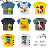 Áo thun ngắn tay hoạt hình cho trẻ em, đồng phục học sinh, áo cotton dễ thương cho bé trai và bé gái