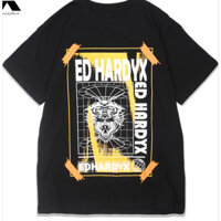 Áo thun ngắn tay hợp thời trang 100% Cotton ED HARDY X Tiger Head