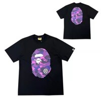 Áo thun ngắn tay in hình đầu khỉ cổ điển AAPE dành cho nam và nữ, thường ngày