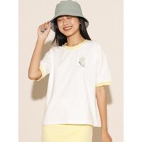 Áo thun ngắn tay in hình họa tiết thời trang GAGO frame flower print t-shirt màu vàng GA3247 ་