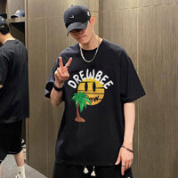 Áo thun ngắn tay in hình mặt cười Bkmk cho phong cách đường phố Hip-hop Plus Size Top