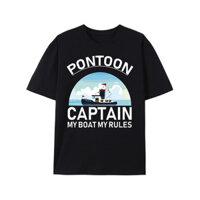 Áo thun ngắn tay in họa tiết Captain Pontoon, Áo thun đa năng thoải mái thông thường