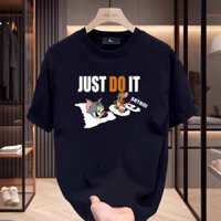 Áo thun ngắn tay in họa tiết hoạt hình mới hợp thời trang cotton dáng rộng áo thun cổ tròn dành cho nam và nữ