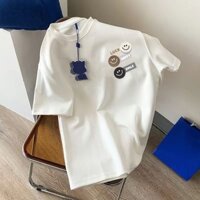 Áo thun ngắn tay màu trắng trơn 100% xuất khẩu mùa hè dành cho nam và nữ,áo phông nam,