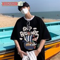 Áo thun ngắn tay nam dáng rộng hoạt hình Áo thun cặp đôi áo thun thương hiệu thủy triều quần áo