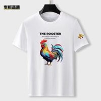 Áo thun ngắn tay nam mùa hè bằng lụa băng nhanh khô kiểu Pháp, cổ tròn, rộng rãi, thời trang, thể thao, áo lưới nửa tay