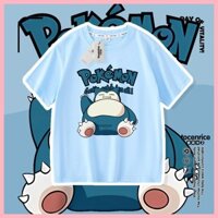 Áo thun ngắn tay Snorlax Kabimon Pokemon Boys Áo thun mùa hè phiên bản Hàn Quốc Tay ngắn dáng rộng Quần áo trẻ em Pokemon