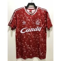 Áo thun ngắn tay thể thao bóng đá cổ điển sân nhà Liverpool 1989-91
