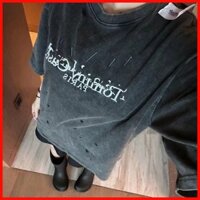 ♞,♘Áo thun ngắn tay thêu chữ MM6 X Tommy Áo thun 100%