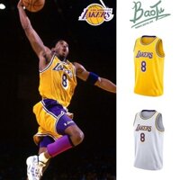 Áo thun nghỉ hưu Lakers Kobe No. 24 Phiên bản Hot Press Retro No. 8 Đồng Phục Bóng Rổ Áo Vest Nam Nữ