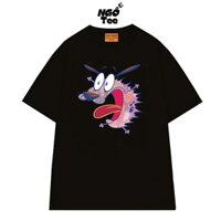 Áo Thun NGỐ TEE Chú Chó Courage Biểu Cảm Sợ Hãi Hoạt Hình Cartoon Network Vải Cotton 75 Thoáng Mát
