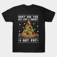 Áo thun Người Bánh Giáng Sinh Dày Đặc  xinh Fatty Christmas  Christmas Tree Present  Pizza Food TShirt