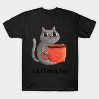 Áo thun NGƯỜI NGHIỆN CAFFEINE TRÊN LỖI Caffeinated Cat TShirt - TEE70