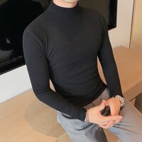 Áo thun nhung tăm nam Áo thun dài tay có cổ,dày dặn,thẩm mỹ cao