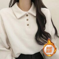 Áo Thun Nỉ Tay Dài Phong Cách Preppy