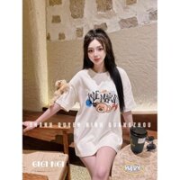 ÁO THUN NỮ 123 D.E M.A.R.Z.O, TAY GẤU CỰC CUTE, ÁO PHÔNG NỮ DỄ THƯƠNG, KÈM TAY GẤU