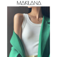 Áo Thun Nữ 3 Lỗ Dệt Kim Gân | Áo Hai Dây Mặc Trong & Ngoài, Co Giãn, Không Tay, Mặc Xuân Hè Thu MAKILANA T5|8626