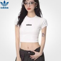 Áo thun nữ Adidas Áo thun ngắn eo cao gợi cảm Áo thun in Logo phong cách thể thao