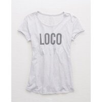 ÁO THUN NỮ AMERICAN EAGLE - AM54949317 (xám in chữ )