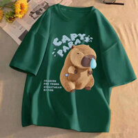 Áo Thun Nữ, Áo Phông Nam Nữ Unisex Tay Lỡ  By Linh Nhím Cappypara In Hình Chất Cotton Form Rộng Phong Cách Ulzz