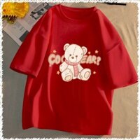Áo Thun Nữ, Áo Phông Nam Nữ Unisex Tay Lỡ Mã TN Gấu CoCo In Hình Chất Cotton Form Rộng Phong Cách Ulzzang