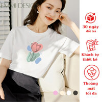 Áo thun nữ, áo phông nữ EMMI form vừa, Vải cotton 100% chất thoáng mát tối đa, Hình in ngộ nghĩnh bền đẹp - AT2021